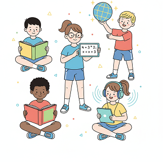 Curious kids learning